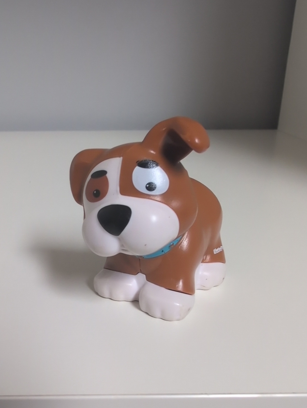 🩵3/$20🩵 Little People Brown And White Dog Blue Collar 2017 Mattel Animals